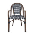 Bistro Chair Black White Rattan