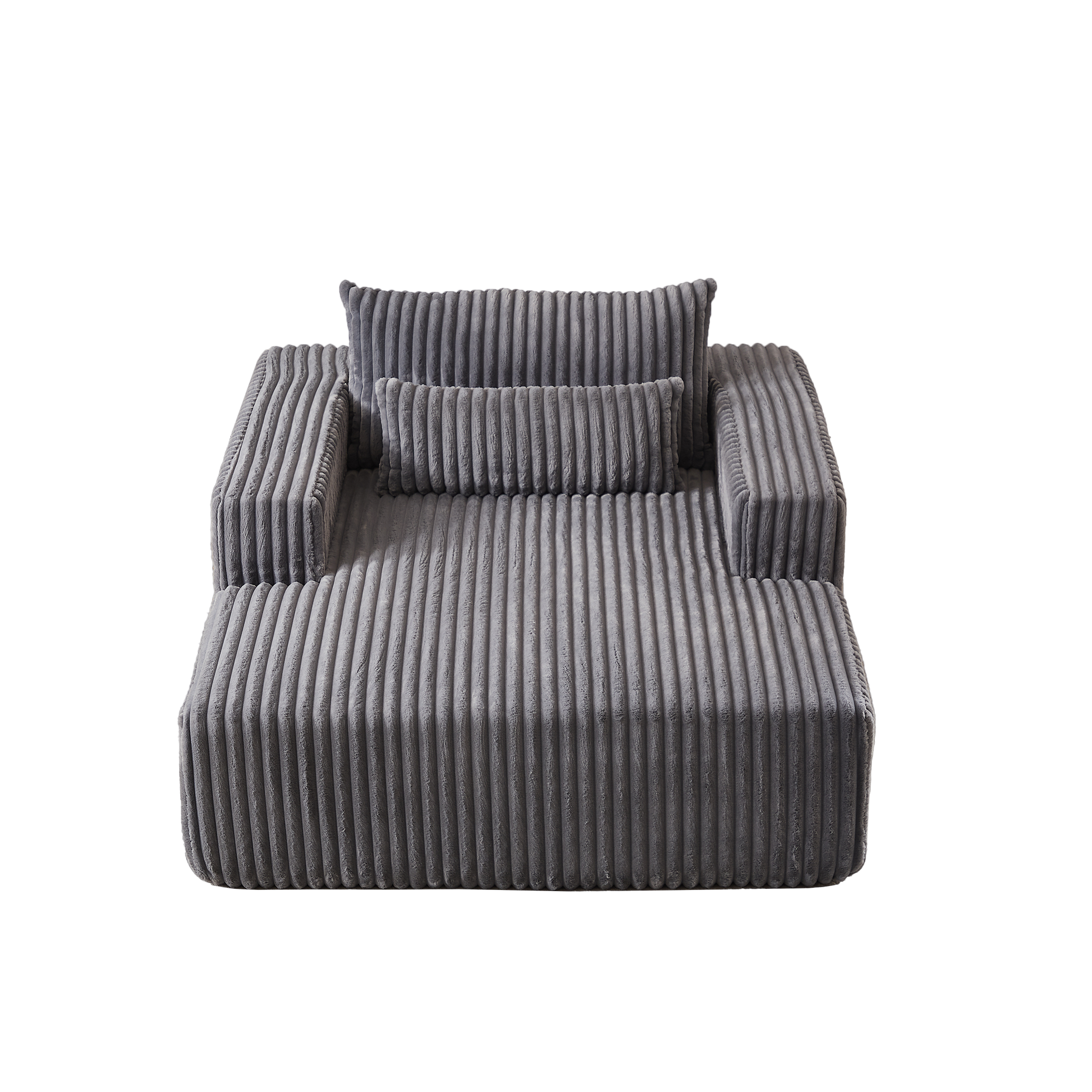 75 Inch Corduroy Sponge Sofa Lounge Chair,No Assembly Required,Fluffy Modern Sleeper Chair For Indoor Living Room Bedroom Grey Foam Corduroy 1 Seat