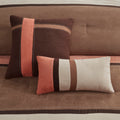 7 Piece Faux Suede Comforter Set Coral Queen Queen Coral Polyester
