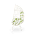 Gianni Teardrop Chair White Green Pe Rattan Iron Waterproof Fabric