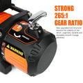 13000Lbs Electric Winch 12V Synthetic Rope Sand Towing Truck Trailer Jeep 4Wd Orange Stainless Steel
