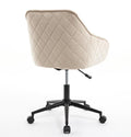 Velvet Office Desk Chair, Modern Home Desk Chair With Wheelsvanity Chairs For Living Room, Bedroom,Study Room Light Camel Foam Polyester Blend