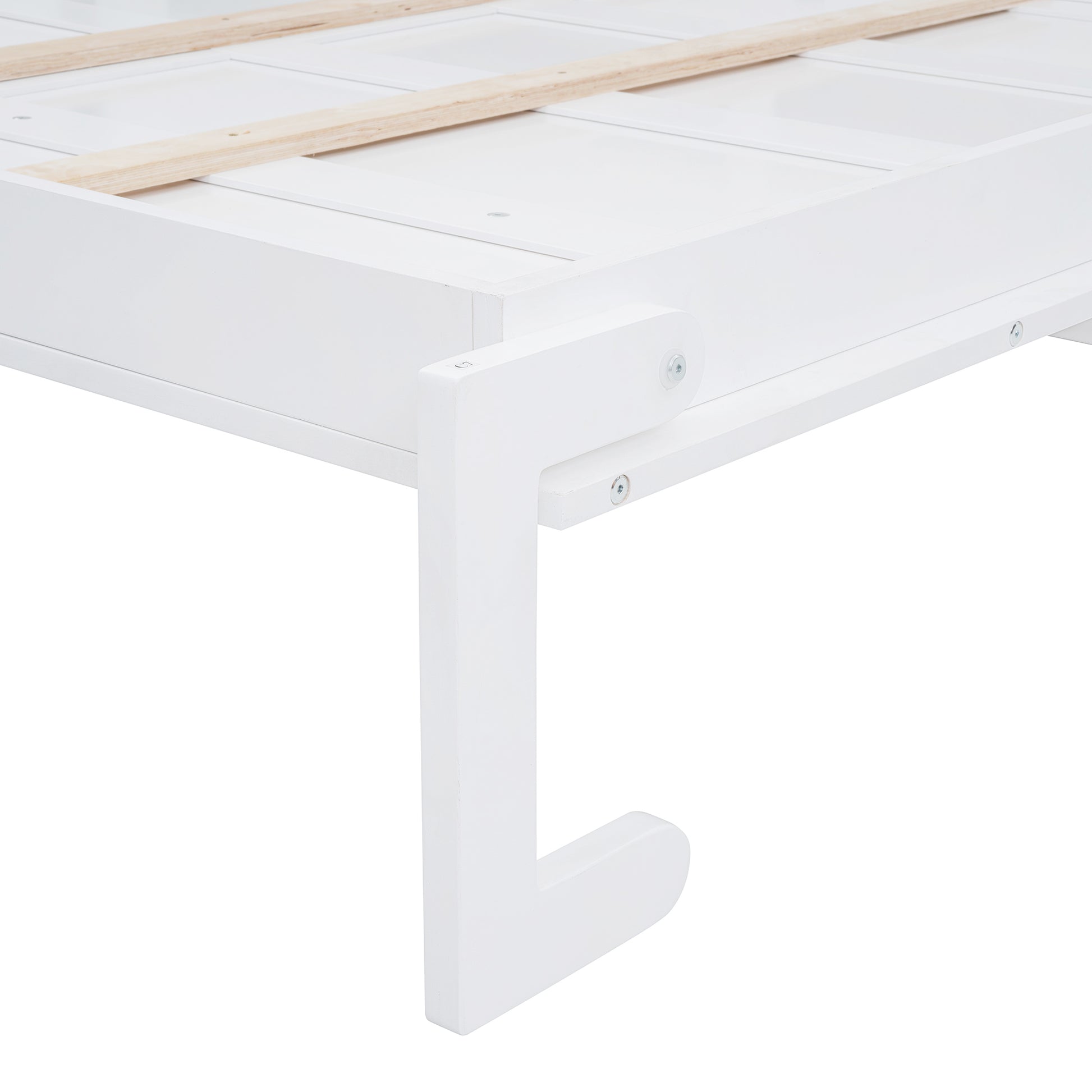Queen Size Murphy Bed Wall Bed With Top Shelves & Usb,White Queen White Plywood