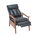 Coolmore Wood Frame Armchair, Modern Accent Chair Lounge Chair For Living Room Black Pu Pu Leather