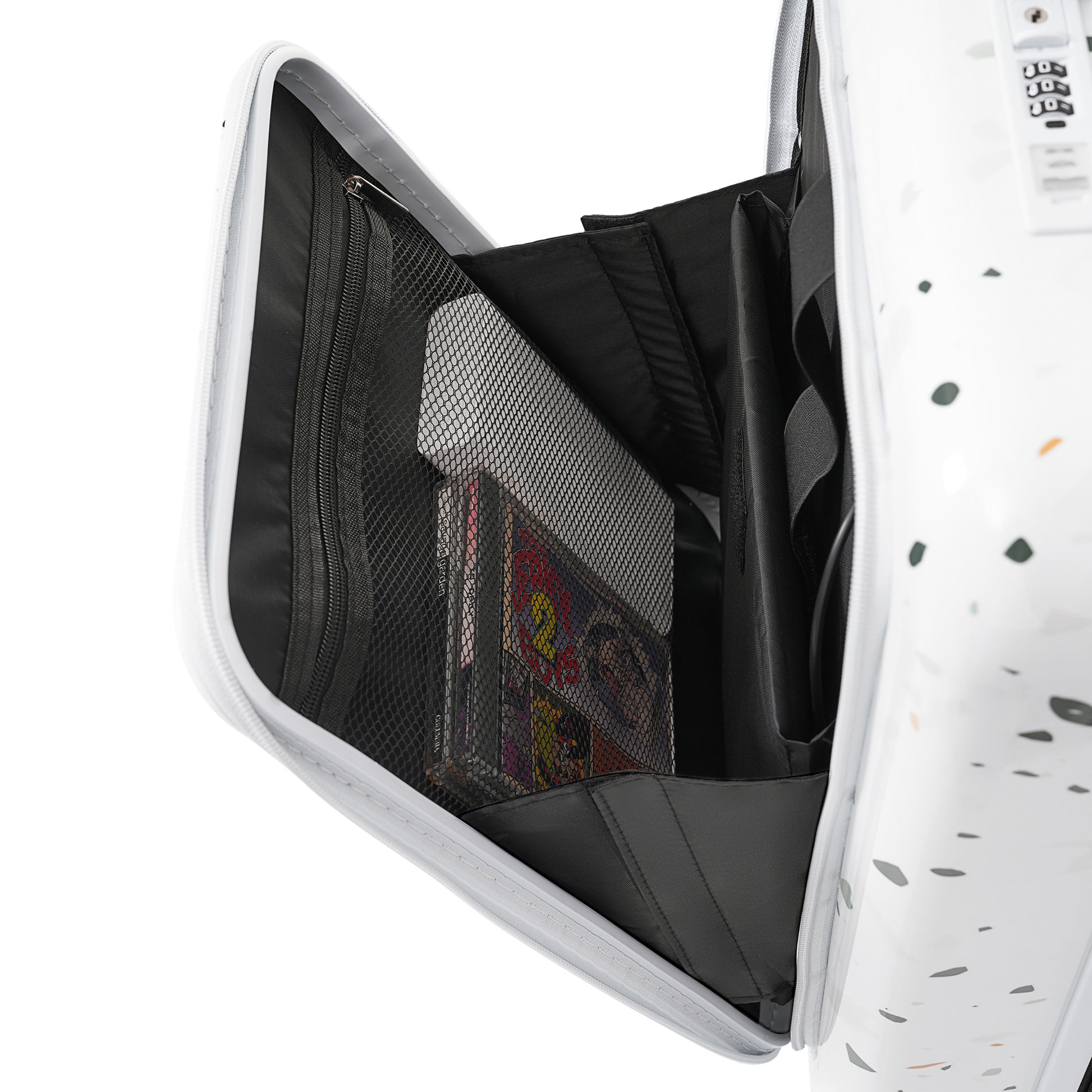 Luggage Set Of 3, 20, 24, 28Inch With Usb Port, 20, 24Inch With Front Opening Design Airline Certified Carry On Luggage With Cup Holder, Abs Pc Hard Shell Luggage With Spinner Wheels, Starry Sky