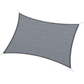 Outsunny 13' X 20' Rectangle Sun Shade Sail Canopy Outdoor Shade Sail Cloth For Patio Deck Yard With D Rings And Rope Included Gray Gray Hdpe