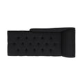 Harrison Tufted Roll Arm Chaise Lounge, Jet Black Woven Black Foam Fabric