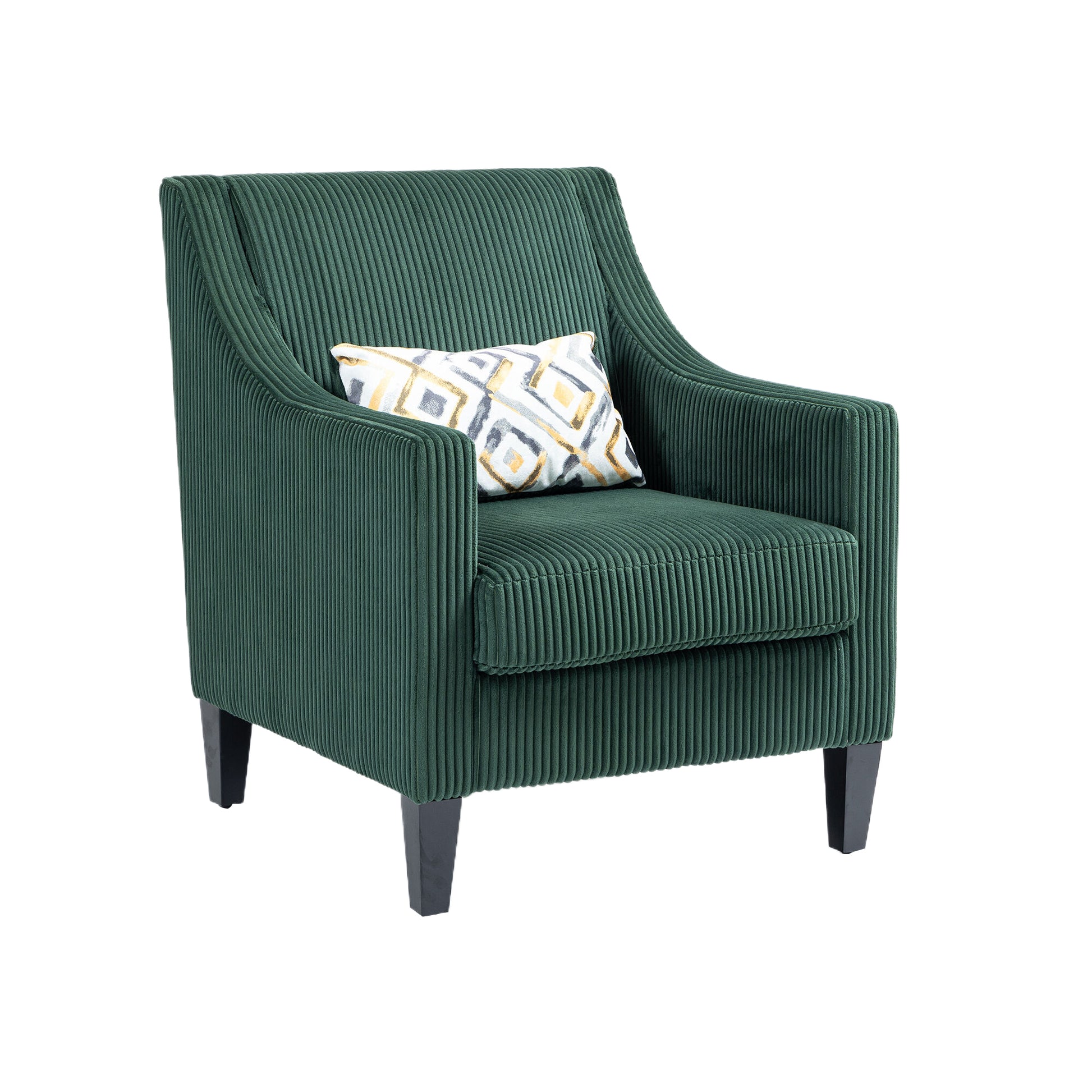 Coolmore Modern Accent Chair,Upholstered Armchair With Scooped Arms For Bedroom,Apartment,Studio,Office,Waiting Room Emerald Corduroy Emerald Primary Living Space Foam Corduroy