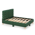 Full Size Upholstered Platform Bed With Support Legs,Green Green Upholstered