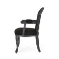 Dining Chair Black Wood Fabric