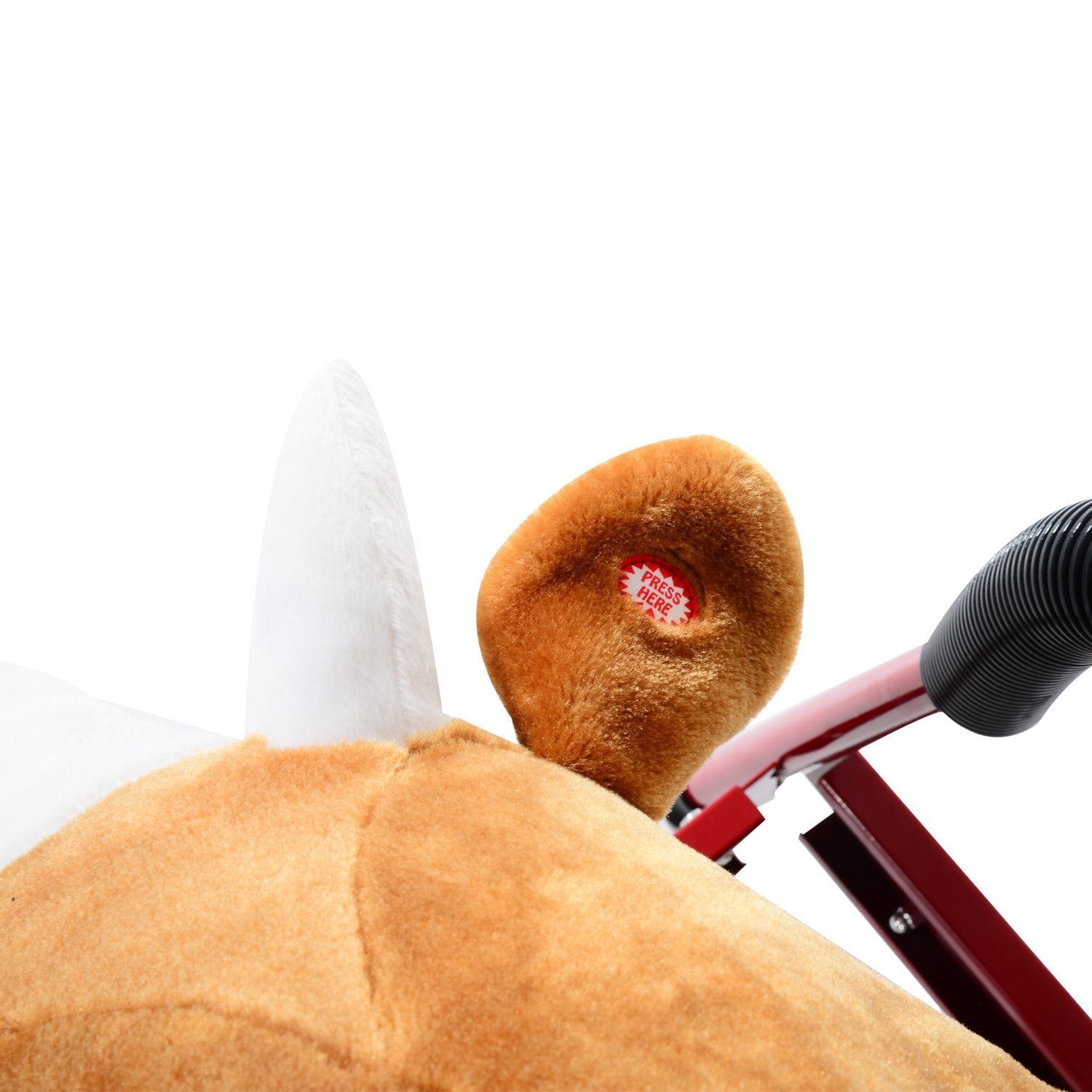 Qaba Kids Spring Rocking Horse Rodeo Bull Style With Realistic Sounds For Children Over 3 Years Old Brown Plush