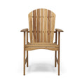 Outdoor Weather Resistant Acacia Wood Adirondack Dining Chairs Set Of 2 , Natural Finish Natural Acacia Wood