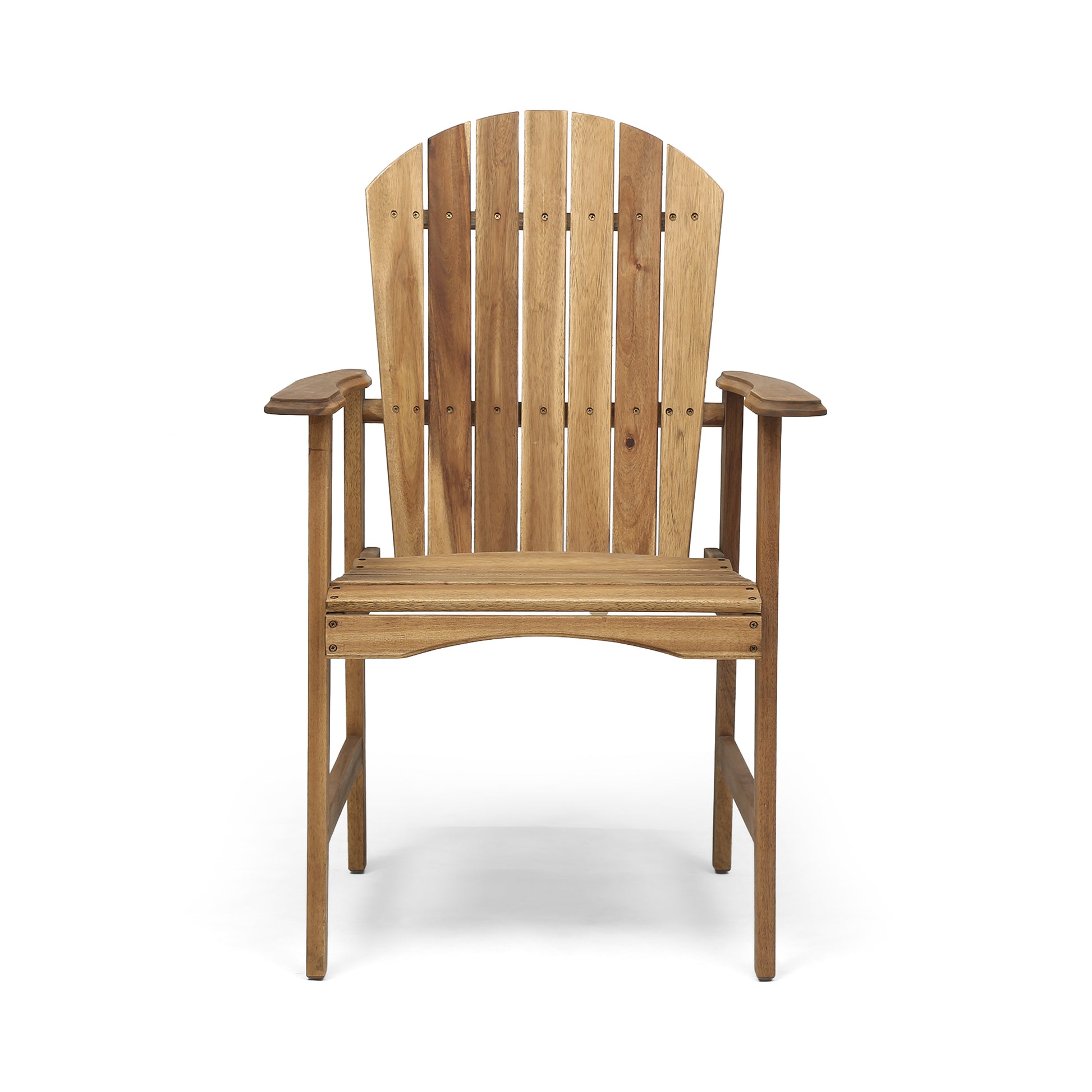 Outdoor Weather Resistant Acacia Wood Adirondack Dining Chairs Set Of 2 , Natural Finish Natural Acacia Wood