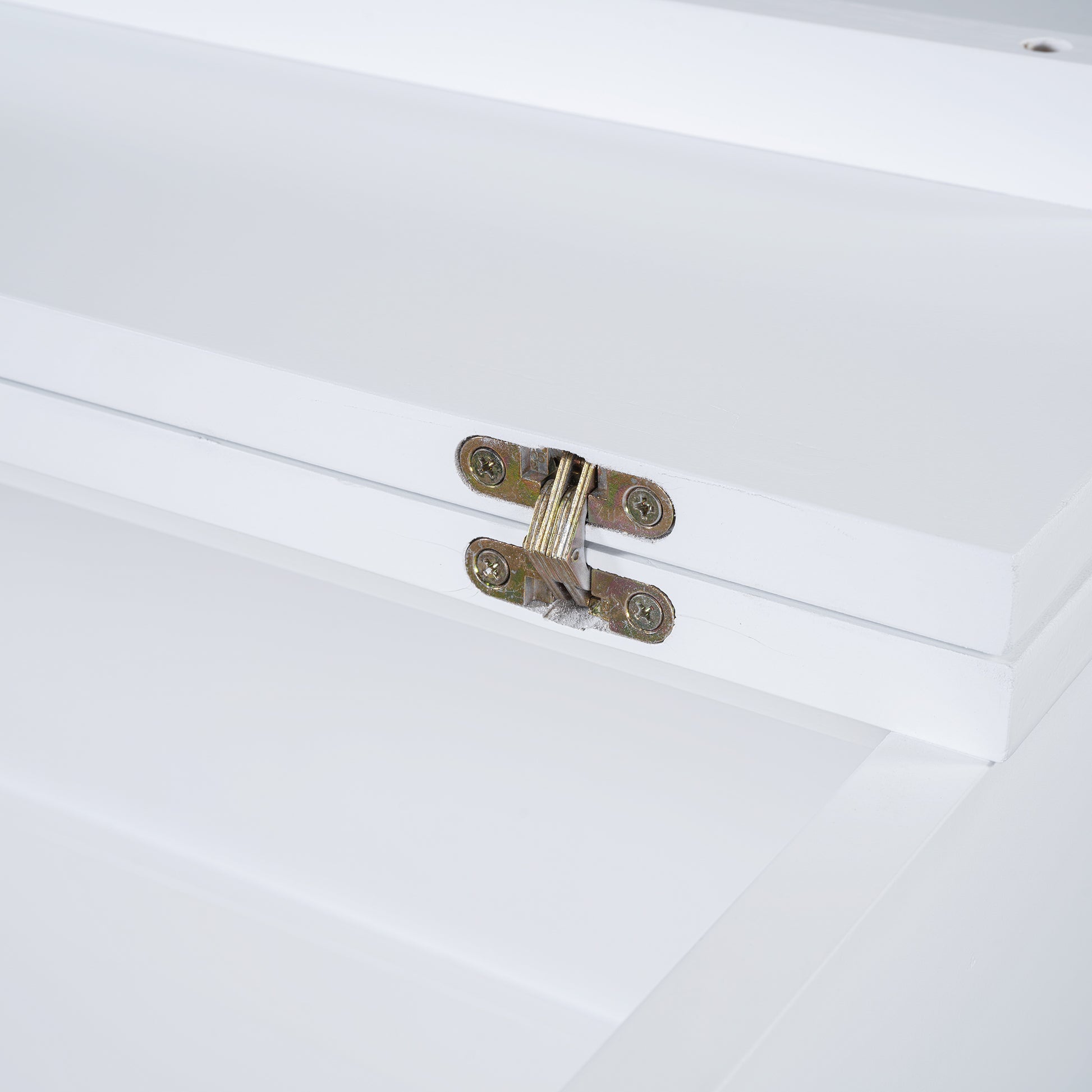 Full Size Murphy Bed With Large Drawers,White Full White Plywood
