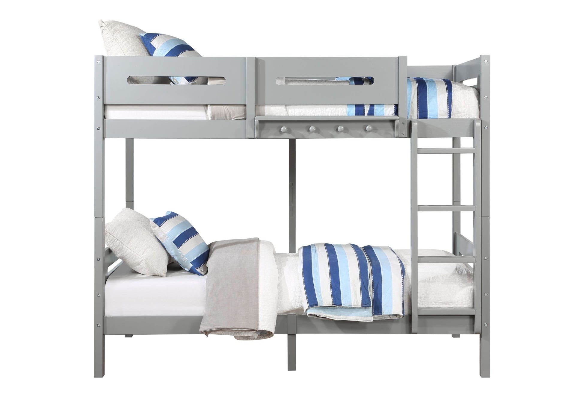 Edah Bunk Bed T T , Gray Finish Bd01913 Twin Gray Wood