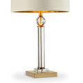 29.5 Inch Perspicio Solid Crystal Gold Column Table Lamp Multicolor Metal