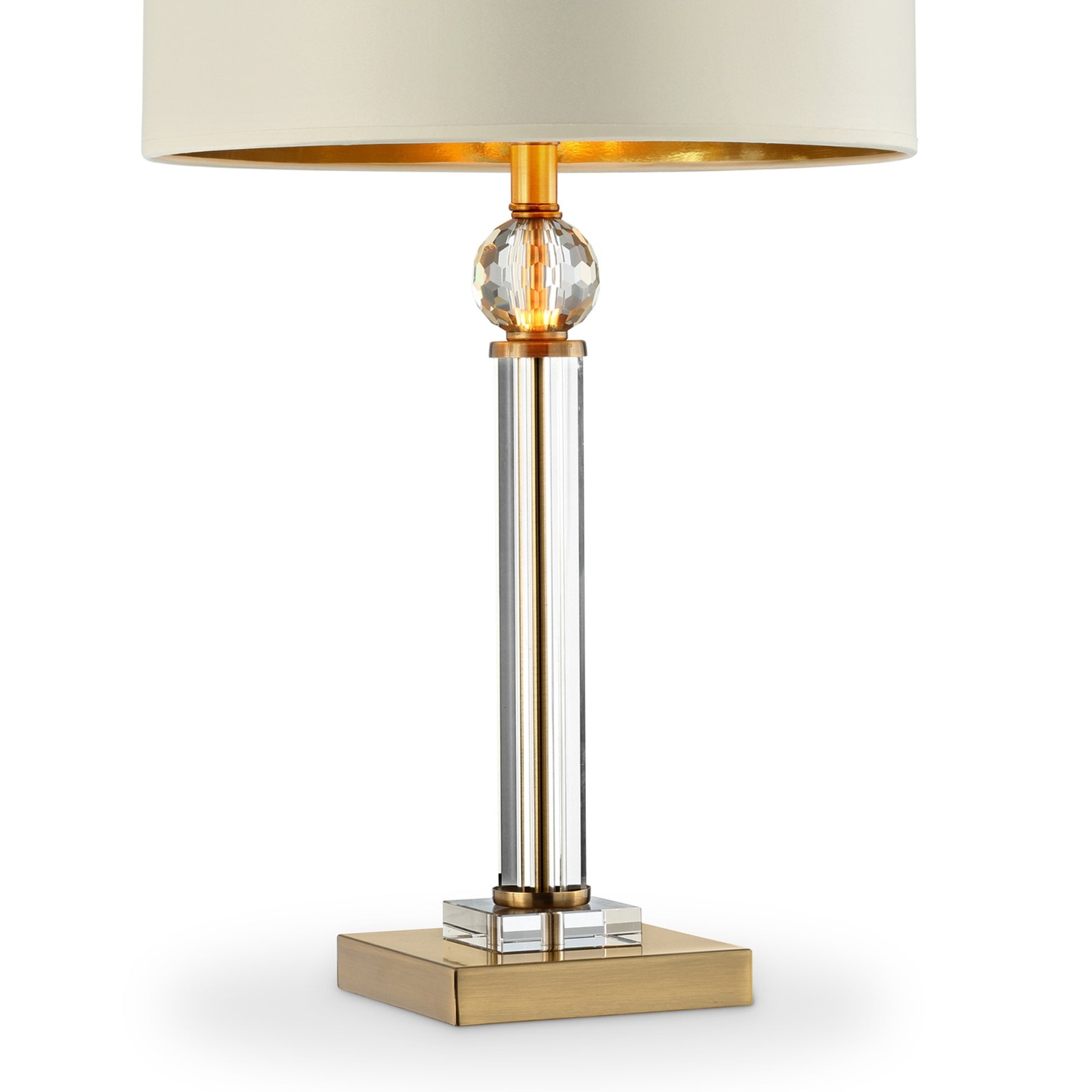 29.5 Inch Perspicio Solid Crystal Gold Column Table Lamp Multicolor Metal