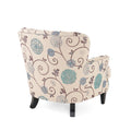 Mirod Comfy Arm Chair With Tufted Backmodern For Living Room, Bedroom And Study White Multi Fabric