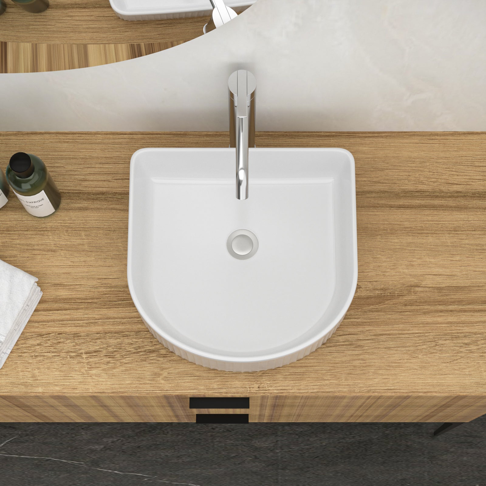 15.69"X13.69" White Ceramic Vessel Bathroom Sink White Ceramic