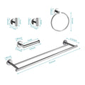 5 Piece Bathroom Towel Rack Set Wall Mount Chrome Aluminium