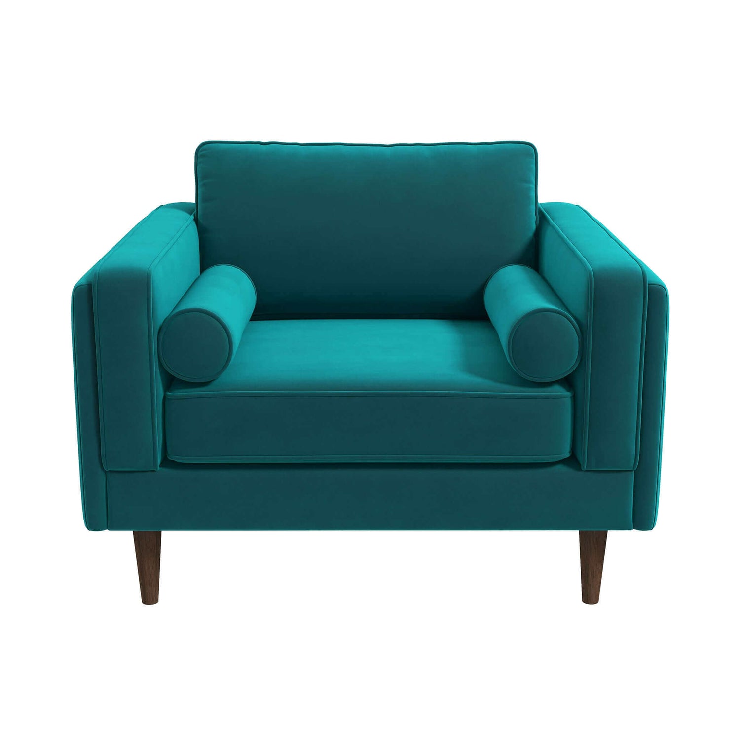 Amber Velvet Lounge Chair Blue Velvet