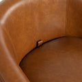 Upholstered Swivel Barrel Armchair With Storage Modern Living Room Side Chair For Bedroom Office Reading Spaces Pu Light Brown Light Brown Upholstered