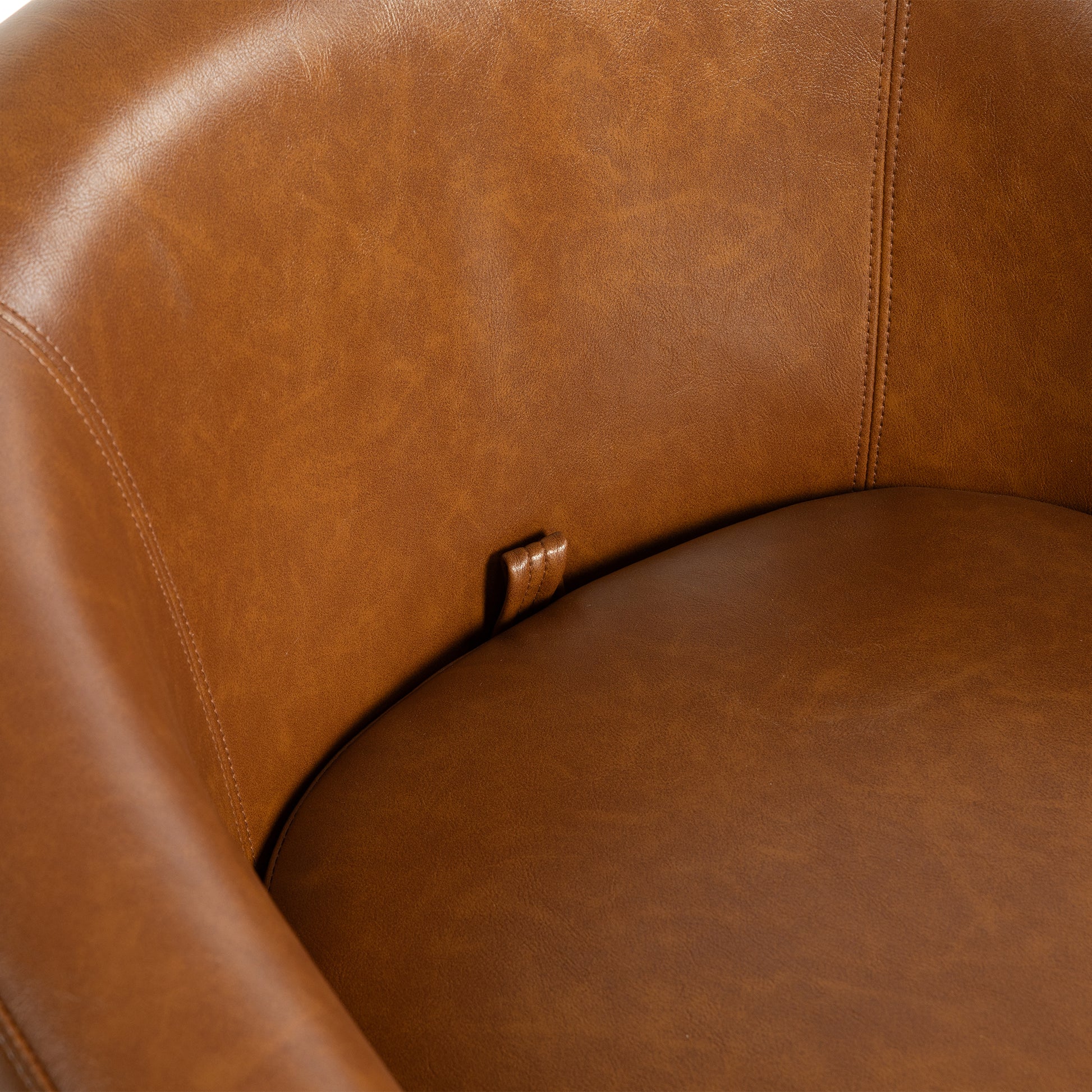 Upholstered Swivel Barrel Armchair With Storage Modern Living Room Side Chair For Bedroom Office Reading Spaces Pu Light Brown Light Brown Upholstered