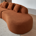 Modern Curved Sectional Sofa, 5 Seater Couch, Comfortable And Stylish For Living Room, Apartment, Home Decor Orange Medium Soft Foam Sherpa 5 Seat