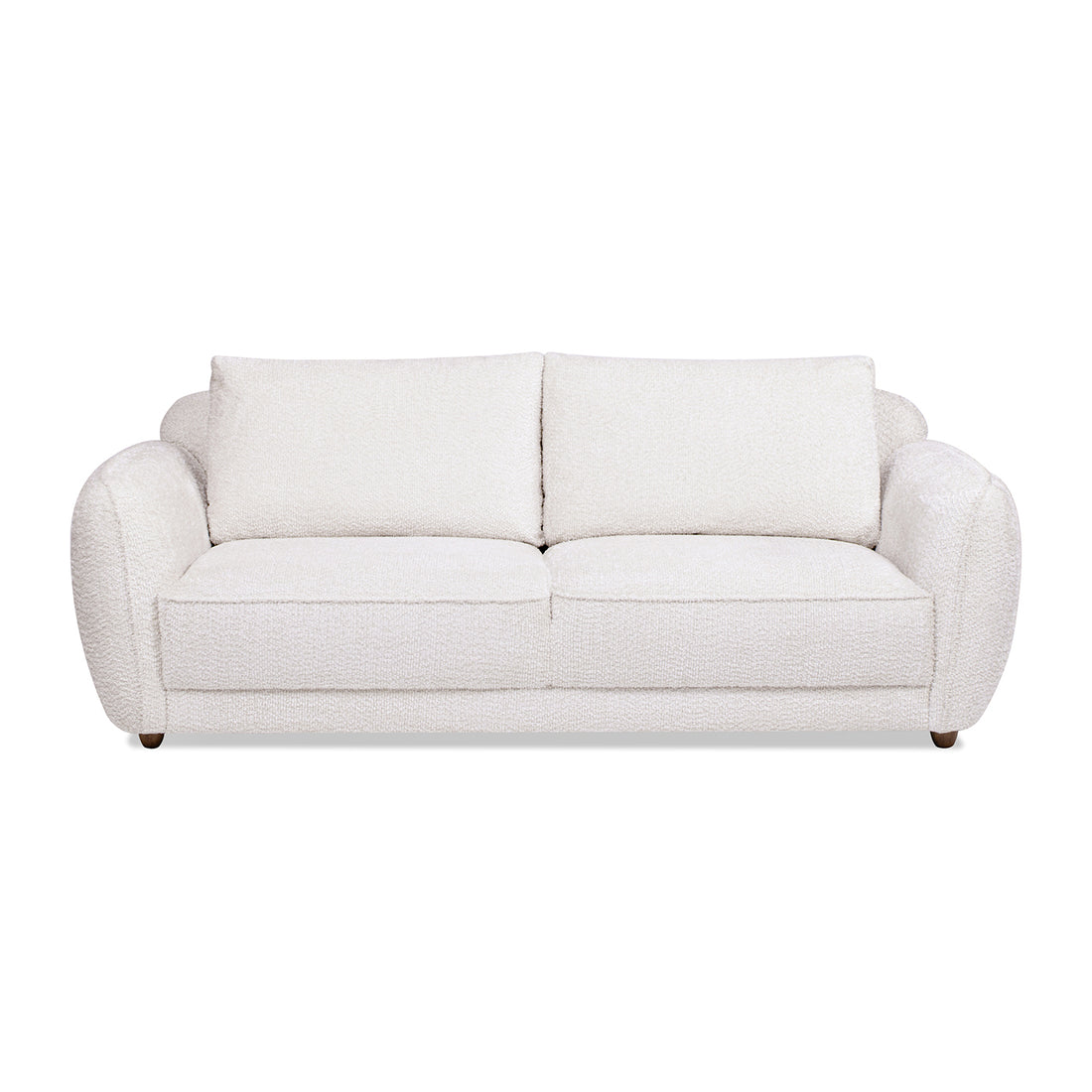 Sharon 84" Puffy Arm Sofa, Alpaca Off White Chenille White Foam Chenille 2 Seat