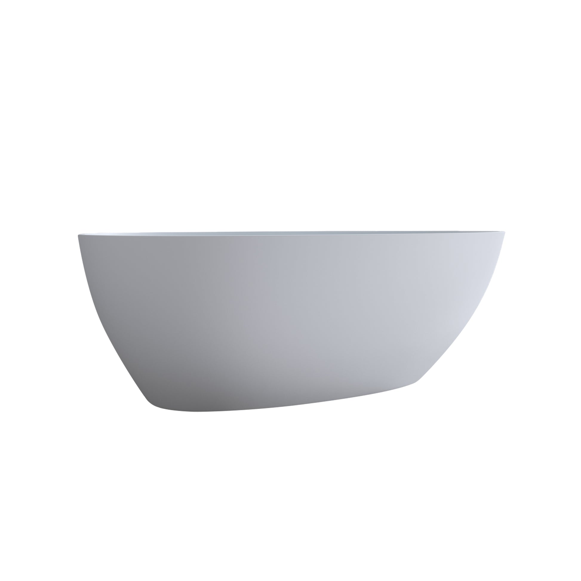 59'' Solid Surface Matte Tub, Freestanding Solid Surface Resin Stone Bathtub, Solid Surface Matte White Soaking Tub,Free Standing Tub With Overflow And Pop Up Drain, Matte White Matte White Oval Bathroom Freestanding Tubs Matte 59 61 In Soaking Center