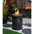 32000 Btu, Csa Certification Diameter 20 Inch Round Outdoor Gas Fire Pit,Contain 2.5Kg Lava Stone And Rainproof Cover,Magnesium Oxide Cultured Stone Surface Finished, More Suitable For Outdoor