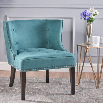 Fabric Occaisional Chair, Dark Teal Teal Fabric