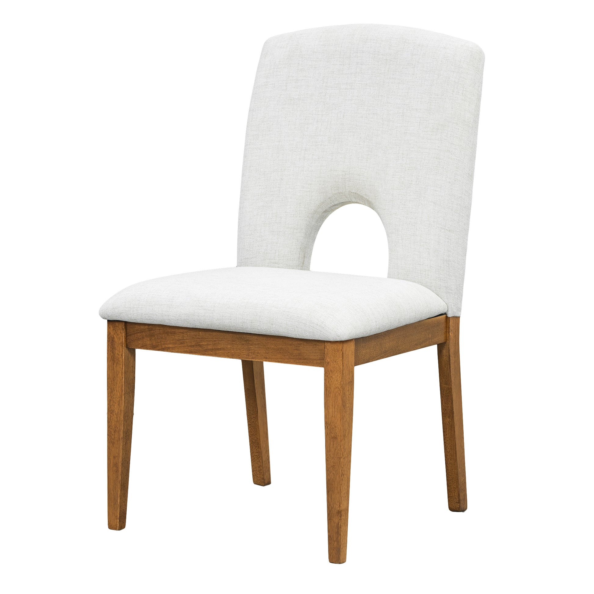 Modern 5 Piece Extendable Round Dining Table Set With 16.2Inch Removable Leaf For Small Places, Walnut Beige Wood Dining Room Solid Wood Rubberwood Round Dining Table With Chair Upholstered Chair Wood Walnut Seats 4 Removable Leaf Contemporary Round