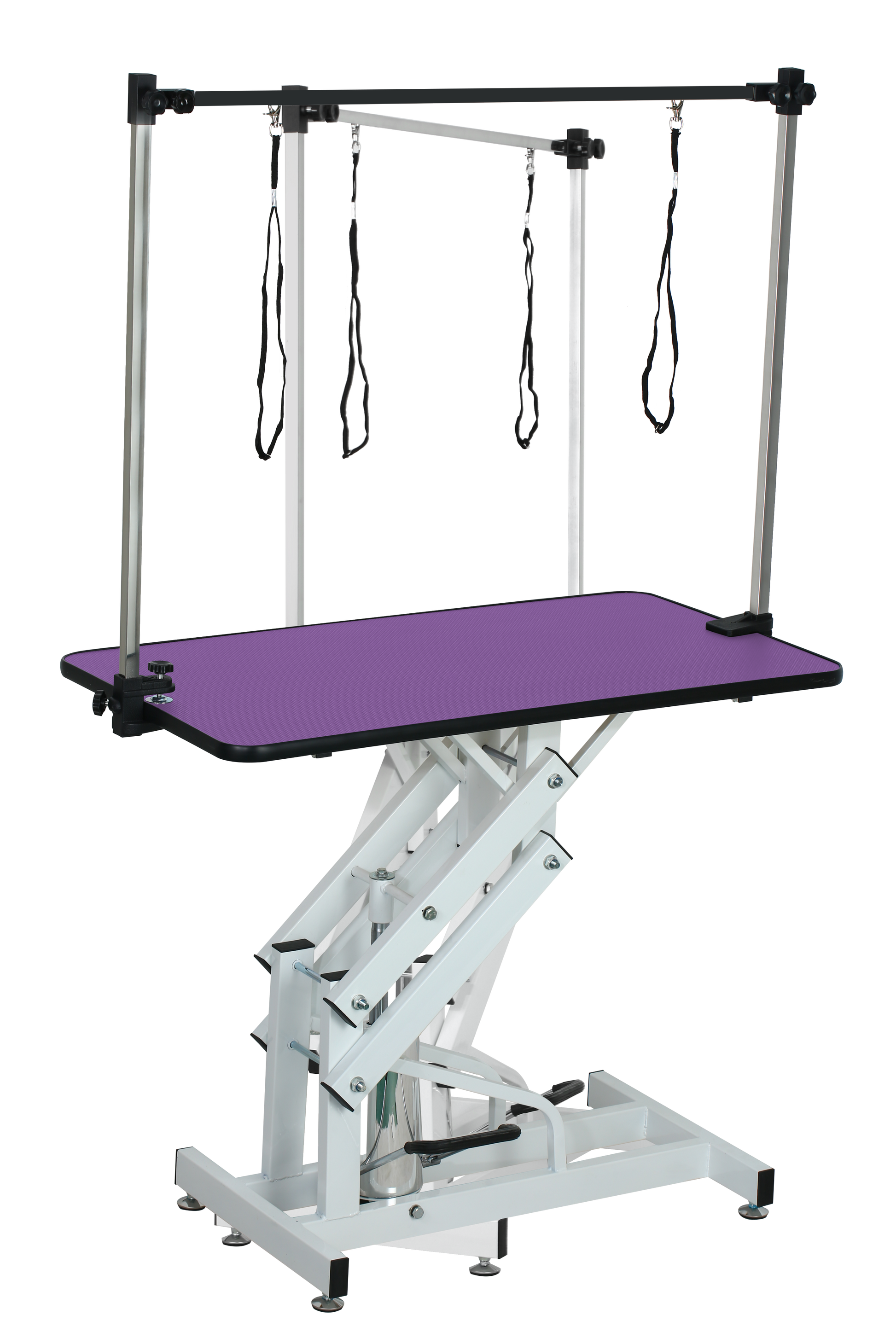 42.5Inch Hydraulic Pet Grooming Table With "H" Arm Purple White Purple Mdf Steel