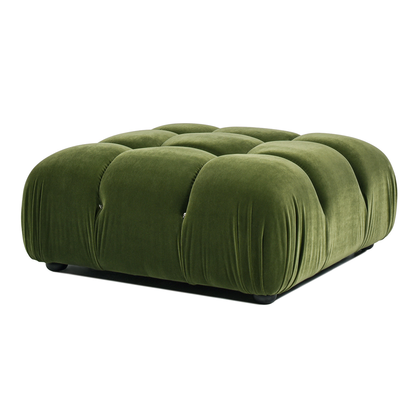 Marcel 36" Bubble Modular Modern Cocktail Ottoman, Olive Green Performance Velvet Olive Green Foam Velvet