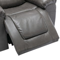 3 Seater Home Theater Recliner Manual Recliner Chair With Two Built In Cup Holders For Living Room,Bedroom, Grey Grey Foam Pu