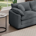 Oversized Modular Cushion Sofa, Portable Ottoman, L Shaped Corner Low Back Deep Seating Spacious Sofa Setfor Home Apartment Living Room Set, Grey Corduroy Grey Corduroy 3 Seat