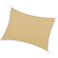 Outsunny 13' X 20' Rectangle Sun Shade Sail Canopy Outdoor Shade Sail Cloth For Patio Deck Yard With D Rings And Rope Included Sand Sand Hdpe
