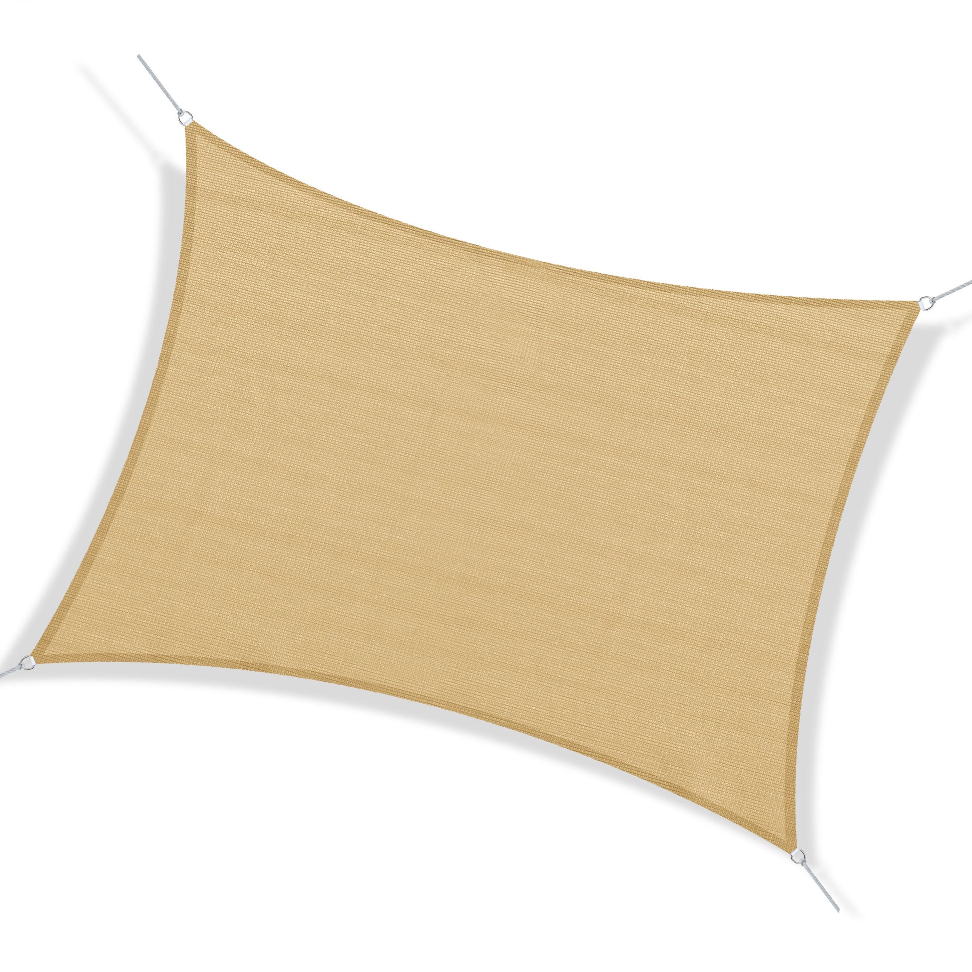 Outsunny 13' X 20' Rectangle Sun Shade Sail Canopy Outdoor Shade Sail Cloth For Patio Deck Yard With D Rings And Rope Included Sand Sand Hdpe