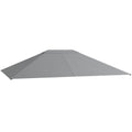 Outsunny 10' X 13' Gazebo Canopy Replacement, Outdoor Gazebo Cover Top Roof Replacement With Vents And Drain Holes, Top Cover Only , Light Gray Gray Polyester
