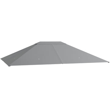 Outsunny 10' X 13' Gazebo Canopy Replacement, Outdoor Gazebo Cover Top Roof Replacement With Vents And Drain Holes, Top Cover Only , Light Gray Gray Polyester