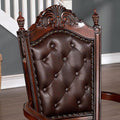 Traditional 2Pcs Arm Chairs Brown Cherry Solid Wood Dark Brownseats Tufted Back Formal Dining Room Furniture Brown,Dark Brown Brown Dining Room Luxury,Traditional,Vintage Dining Chairs Rubberwood