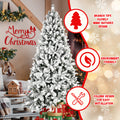 8Ft Pe Pvc Floceked Christmas Tree With Easy Power & Memory Wire Technology, 470 Dual Color Leds With 10 Function, G45 Bulbs, And 1793 Tipsinnovative Holiday Experience Green,White Polyethylene