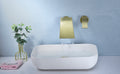 Wall Mount Widespread Bathroom Faucet Gold Bathroom Brass