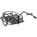 Aosom Bike Cargo Trailer, Bicycle Trailer, Heavy Duty Bike Wagon Cart, Foldable Compact Storage, With Universal Hitch, 16