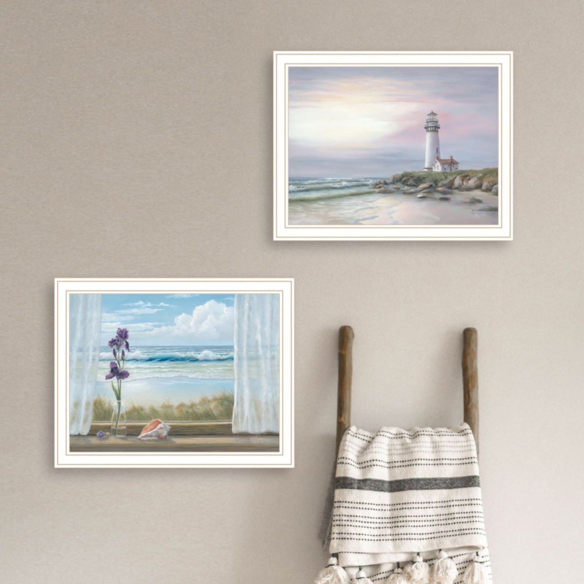 "Lighthouse At Sunset" Framed Wall Art For Living Room, Wall Art Print For Home Decor, Bedroom Wall Art By Georgia Janisse Multicolor Wood Paper