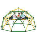13Ft Geometric Dome Climber Play Center, Kids Climbing Dome Tower With Hammock, Rust & Uv Resistant Steel Supporting 1000 Lbs Yellow Metal