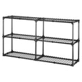 3 Shelf Wire Rack With Cover 2Pack Black Steel