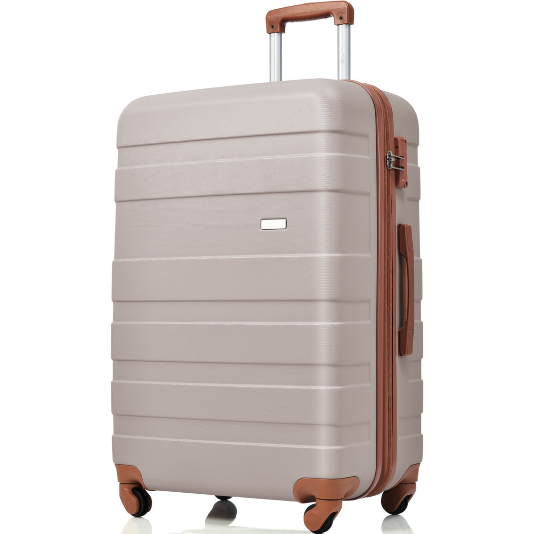 Luggage Sets Model Abs Hardshell 3Pcs Clearance Luggage Hardside Lightweight Durable Suitcase Sets Spinner Wheels Suitcase With Tsa Lock 20''24''28'' Light Brown Light Brown Abs