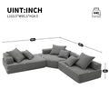 Oversized Modular L Shaped Sectional Sofa,Luxury Boucle Floor Couch Set,Convertible Sleeper Couch,Spacious Foam Filled Sofa Bed For Living Room,3 Pc Free Combination,2 Colors Gray Boucle 5 Seat